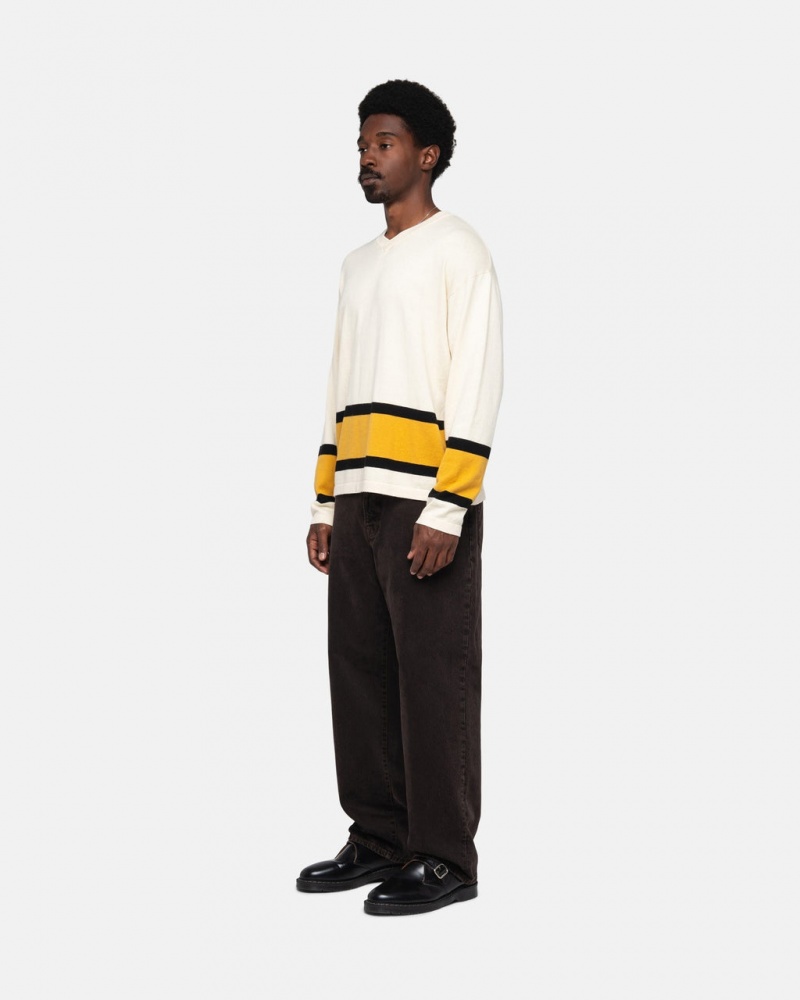 Stussy Hockey Trui - Unisex Sweaters Knits Beige | NLIIZ45720