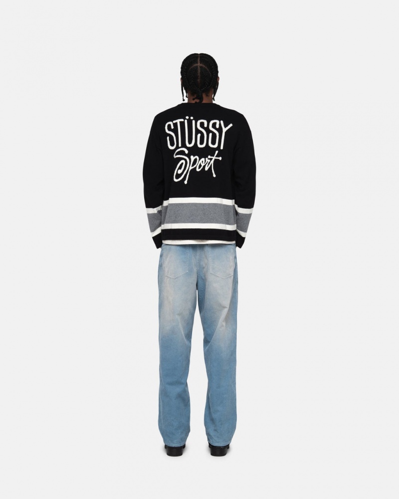 Stussy Hockey Trui - Unisex Sweaters Knits Zwart | NLZPD17292