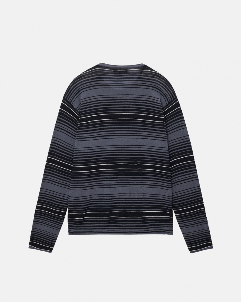 Stussy Horizontal Stripe Trui - Unisex Sweaters Grijs | ANLWC66475