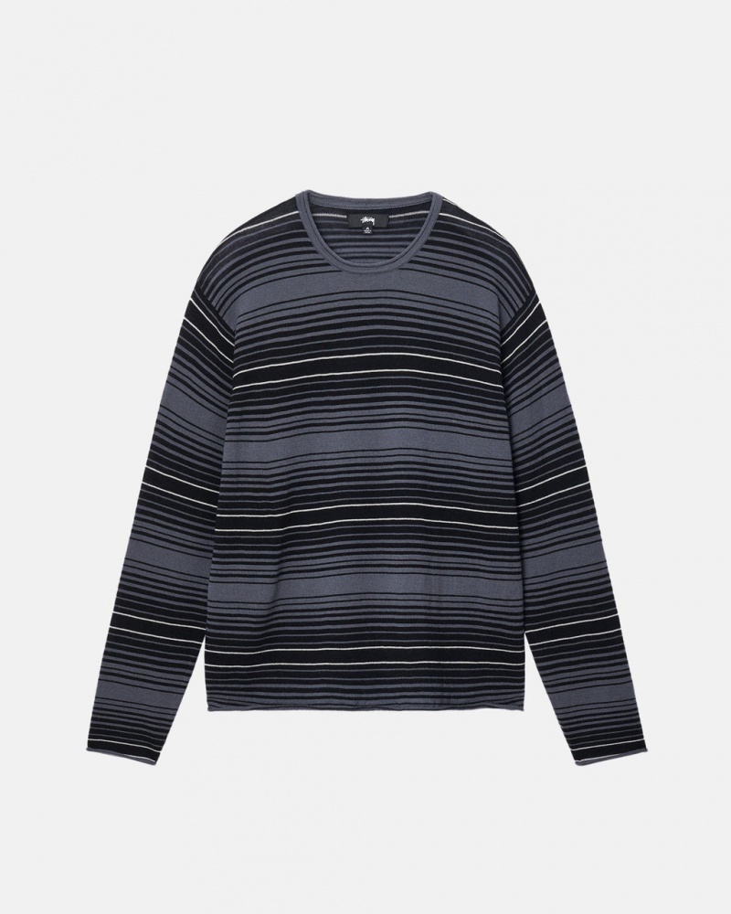 Stussy Horizontal Stripe Trui - Unisex Sweaters Grijs | ANLWC66475