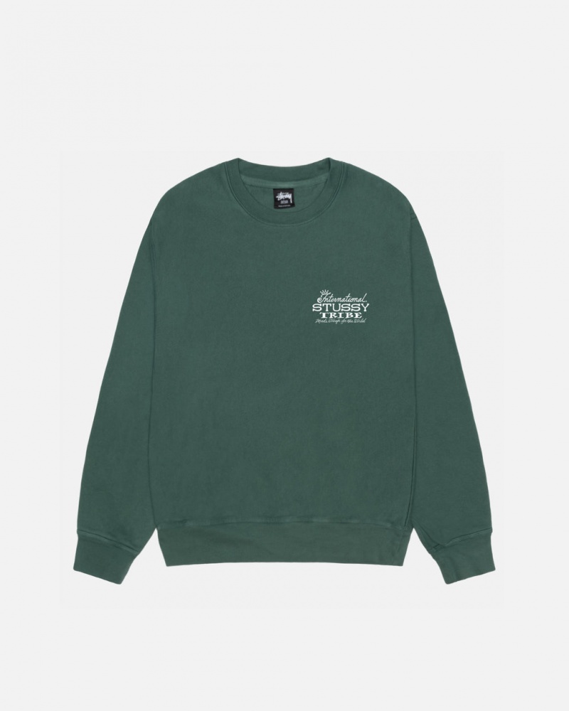 Stussy IST Crew Pigment Dyed - Unisex Hoodies Groen | ANLWC90913