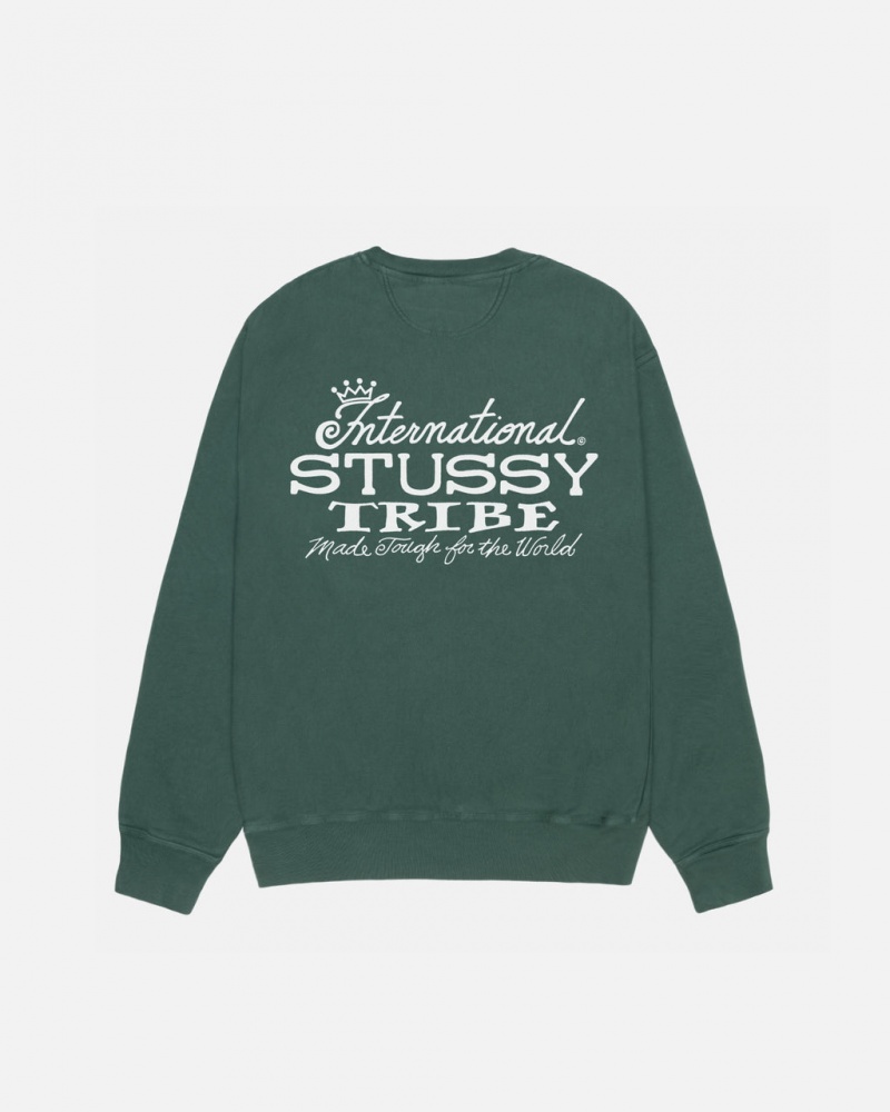 Stussy IST Crew Pigment Dyed - Unisex Hoodies Groen | ANLWC90913