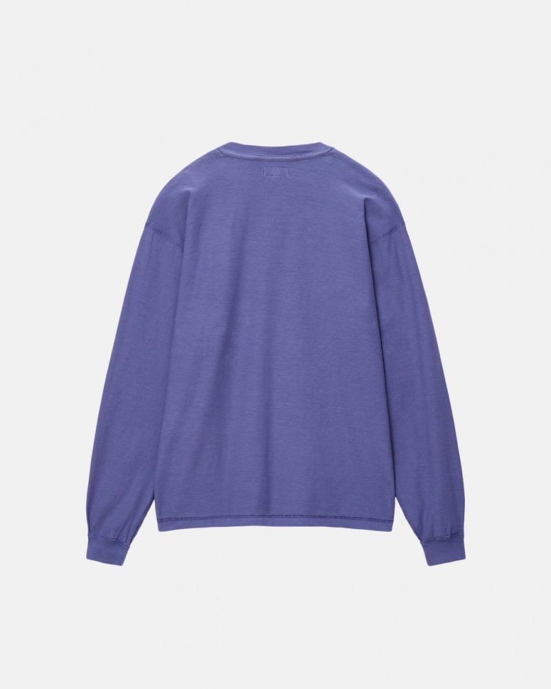 Stussy Lazy LS Tee - Unisex Longsleeve Diepblauw | NLIIZ81043