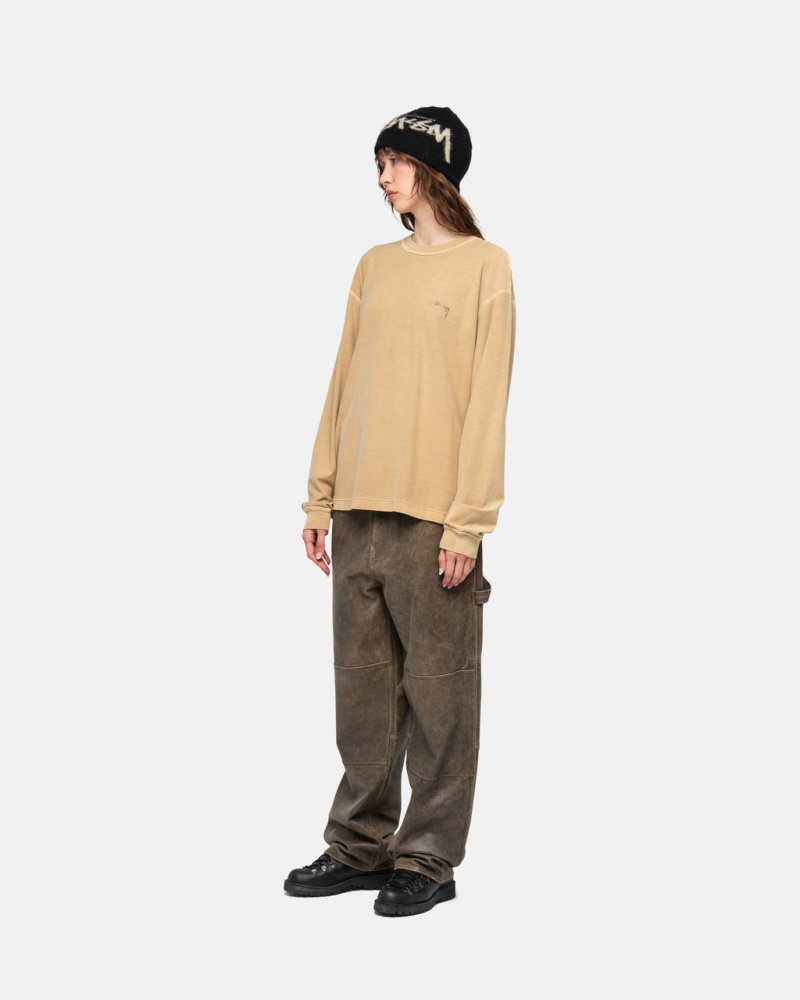 Stussy Lazy LS Tee - Unisex Longsleeve Goud | ZNLNQ94193