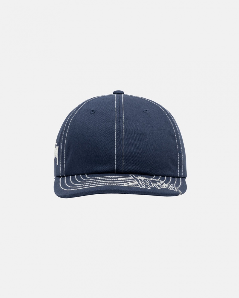 Stussy Low Pro Basic Stitch Strapback - Unisex Donkerblauw | QNLUV41331