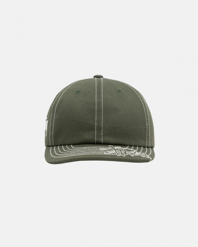 Stussy Low Pro Basic Stitch Strapback - Unisex Olijfgroen | ZNLMJ20752