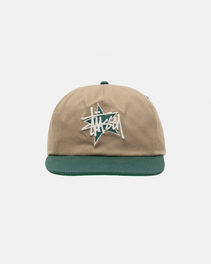 Stussy Mid-Depth Basic Star Strapback - Unisex Khaki | NLEGJ71399