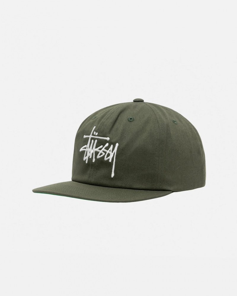 Stussy Mid-Depth Basic Strapback - Unisex Olijfgroen | YNLGT45013