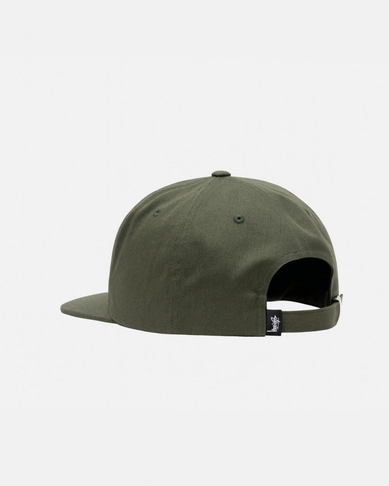 Stussy Mid-Depth Basic Strapback - Unisex Olijfgroen | YNLGT45013