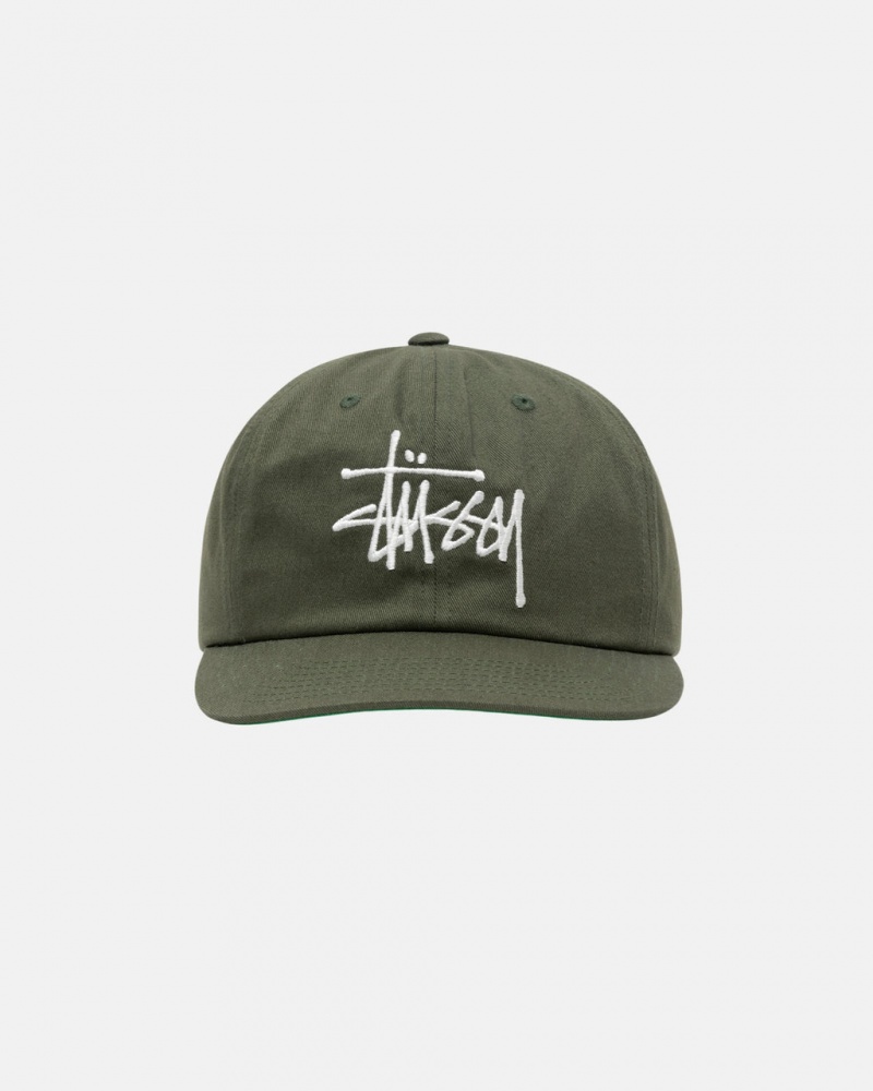 Stussy Mid-Depth Basic Strapback - Unisex Olijfgroen | YNLGT45013