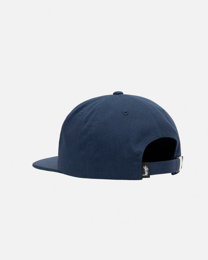 Stussy Mid-Depth Basic Strapback - Unisex Donkerblauw | LNLTR34643