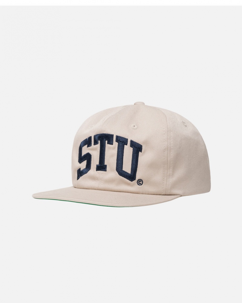 Stussy Mid-Depth Stu Arch Strapback - Unisex Khaki | UNLTG47840