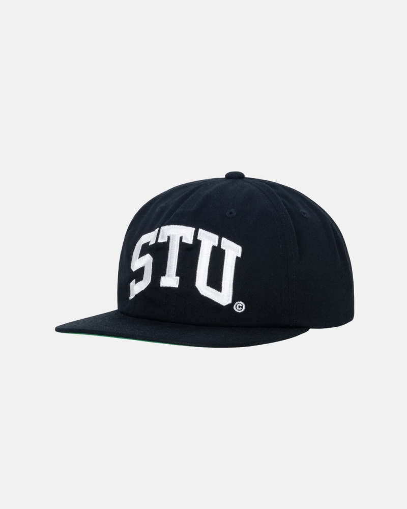 Stussy Mid-Depth Stu Arch Strapback - Unisex Zwart | GNLUC35783