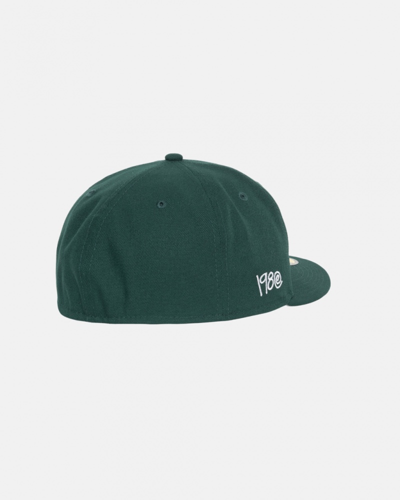 Stussy New Era 59Fifty Curly S - Unisex Groen | ZNLMJ60597