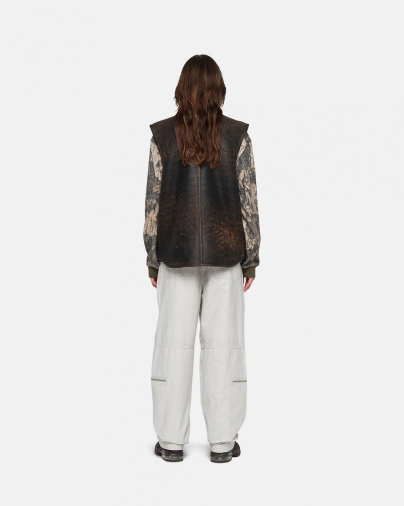 Stussy Reversible Shearling Workgear Vest - Unisex Jackets Bruin | BNLSO89162