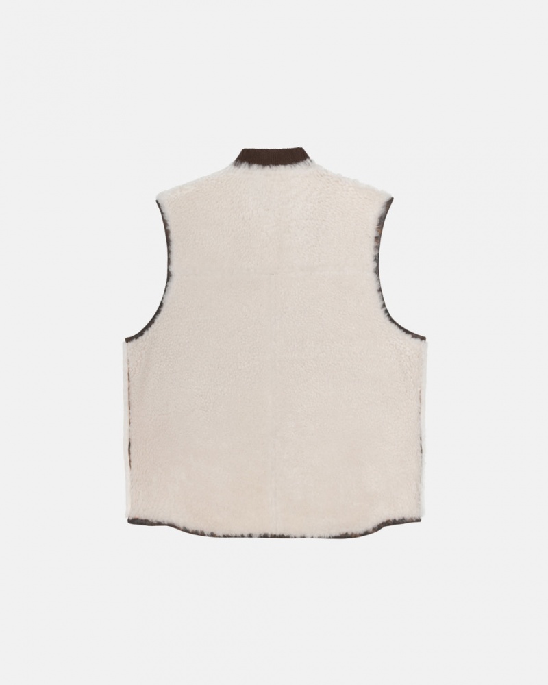 Stussy Reversible Shearling Workgear Vest - Unisex Jackets Bruin | BNLSO89162