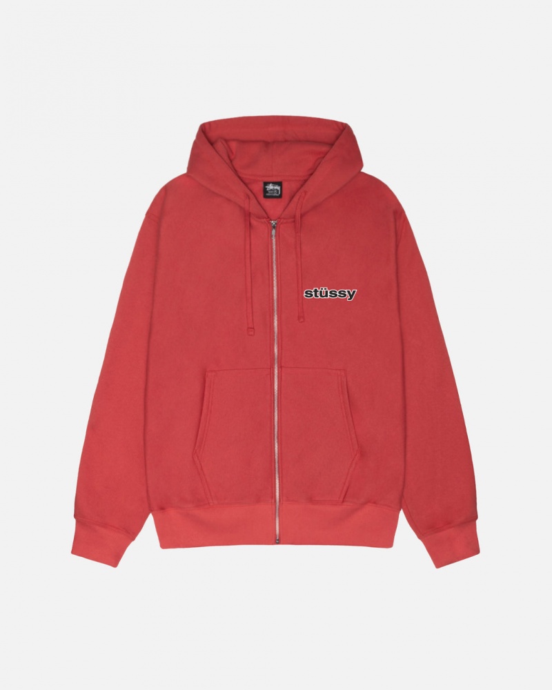 Stussy SS-Link Zip Hoodie - Unisex Hoodies Rood | YNLVQ81087