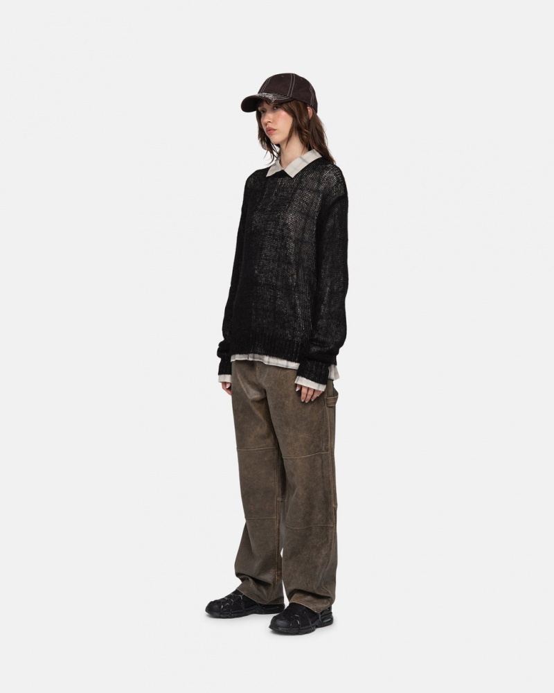 Stussy S Loose Knit Trui - Unisex Sweaters Zwart | LNLTR95758