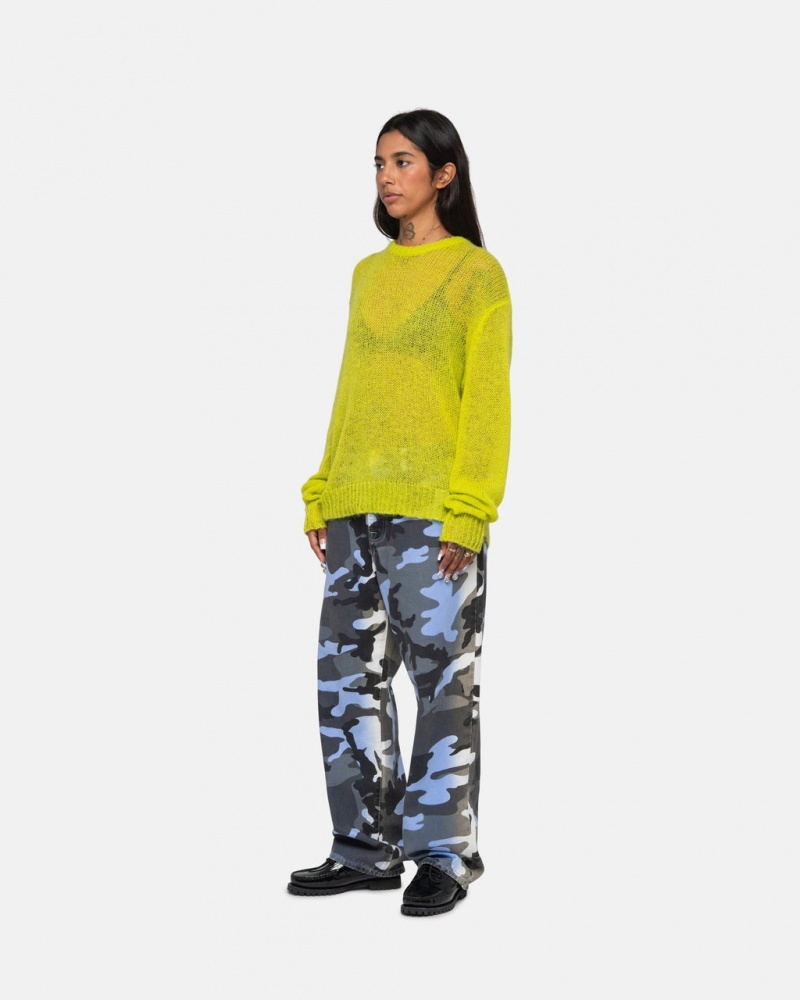 Stussy S Loose Knit Trui - Unisex Sweaters Lichtgroen | QNLUV28077