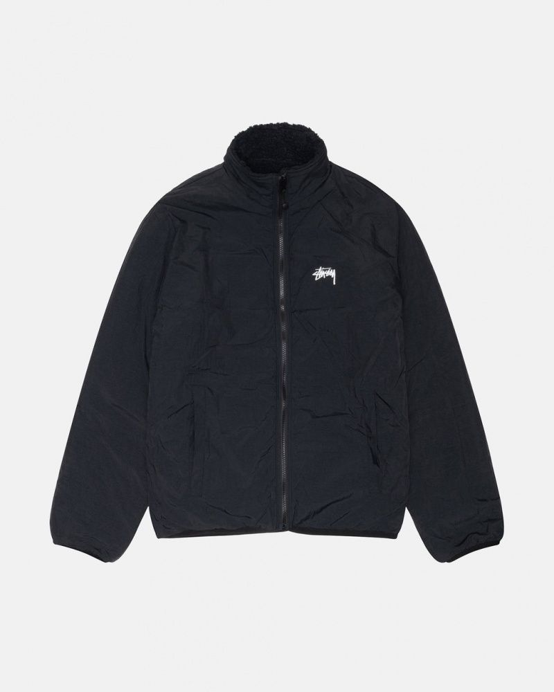 Stussy Sherpa Reversible Jacket - Unisex Jackets Zwart | ZNLMJ72218