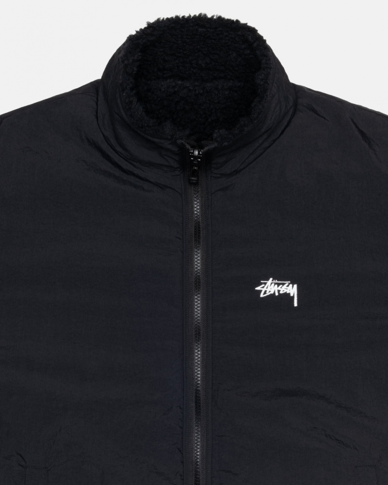 Stussy Sherpa Reversible Jacket - Unisex Jackets Zwart | ZNLMJ72218