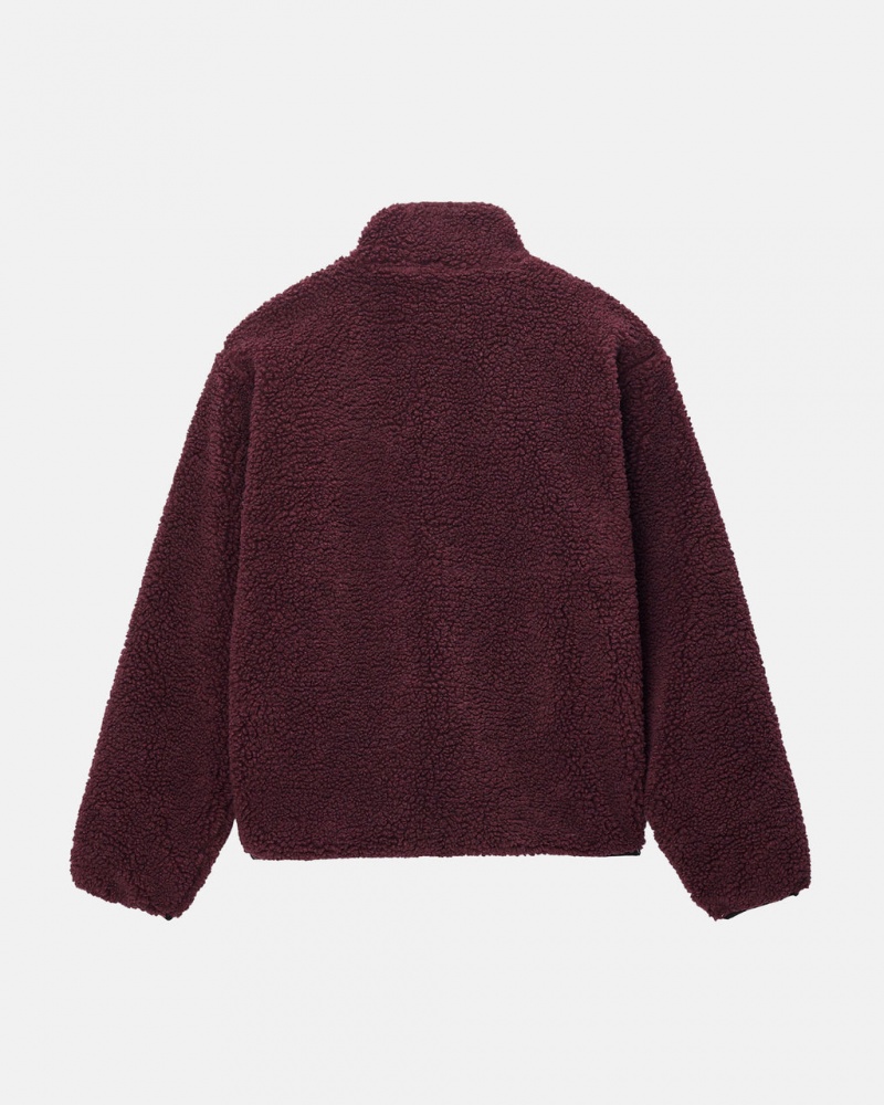 Stussy Sherpa Reversible Jacket - Unisex Jackets Bordeaux | MNLHR24470