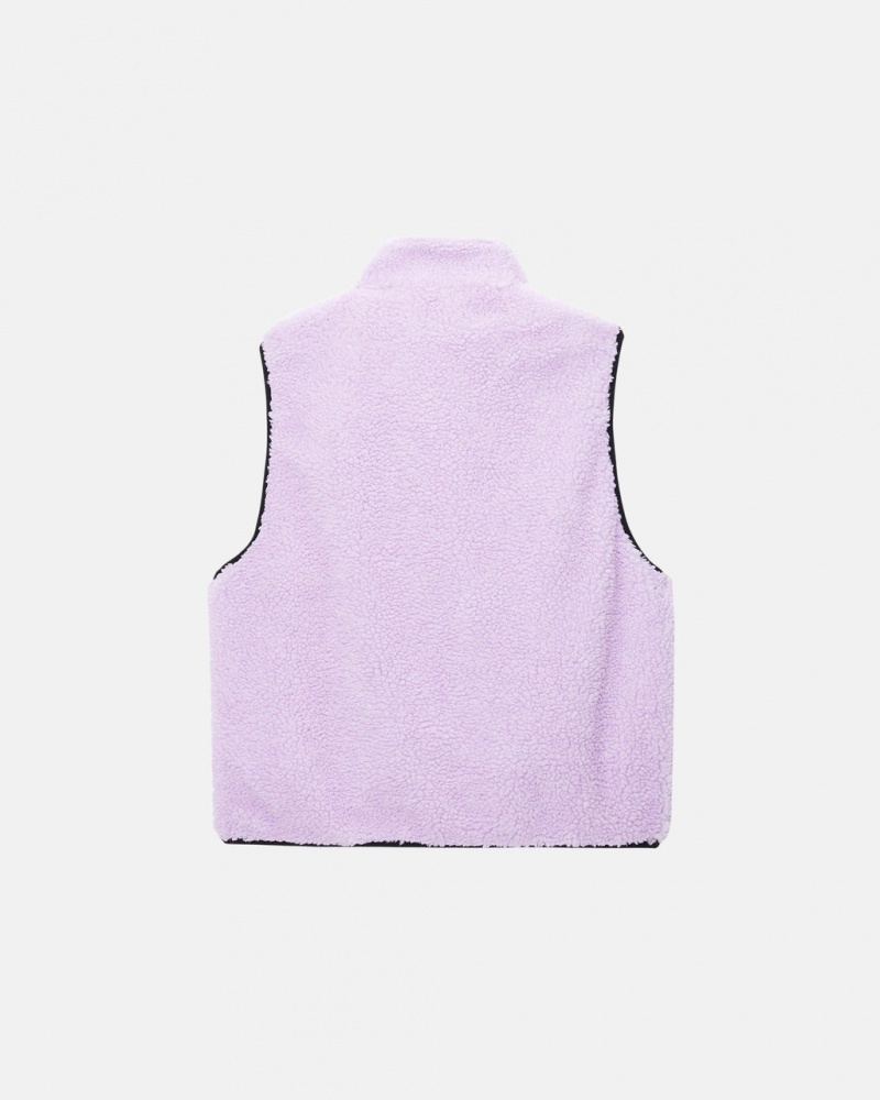 Stussy Sherpa Reversible Vest - Unisex Jackets Lavendel | QNLUV24904