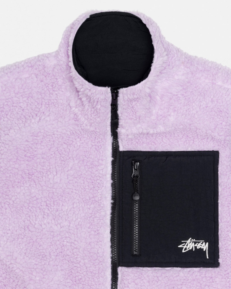 Stussy Sherpa Reversible Vest - Unisex Jackets Lavendel | QNLUV24904