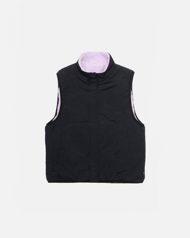 Stussy Sherpa Reversible Vest - Unisex Jackets Lavendel | QNLUV24904