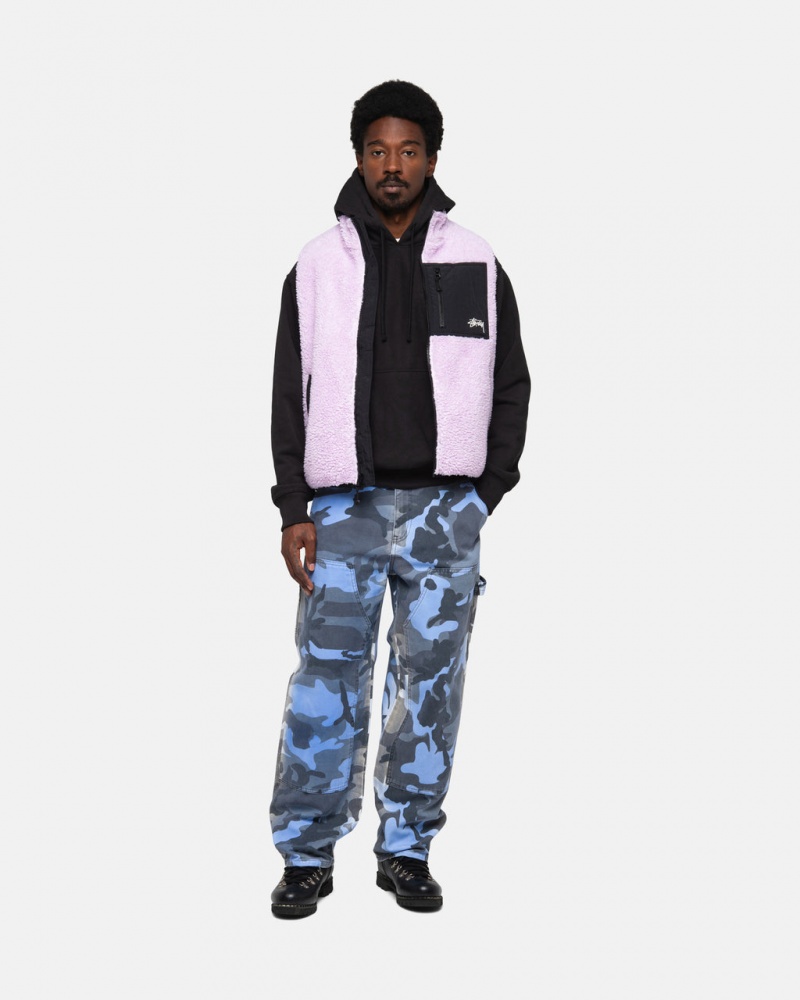 Stussy Sherpa Reversible Vest - Unisex Jackets Lavendel | QNLUV24904