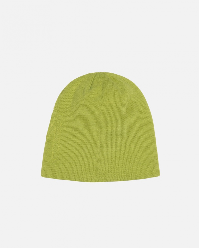 Stussy Skullcap Embossed Smooth Stock - Unisex Lichtgroen | NLXBR22962