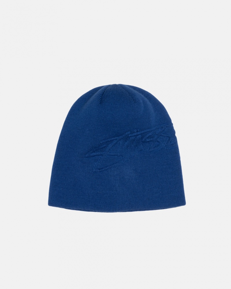 Stussy Skullcap Embossed Smooth Stock - Unisex Koningsblauw | BNLSD51045