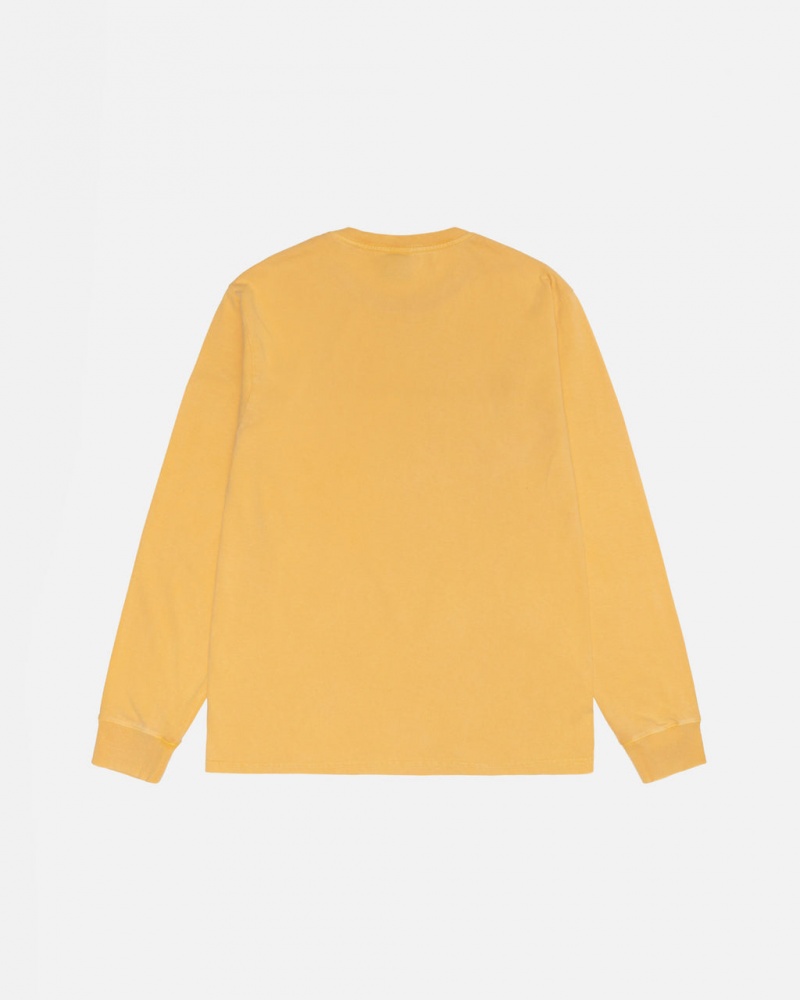 Stussy Small Stock LS Tee Pigment Dyed - Unisex Longsleeve Oranje | BNLSO16631