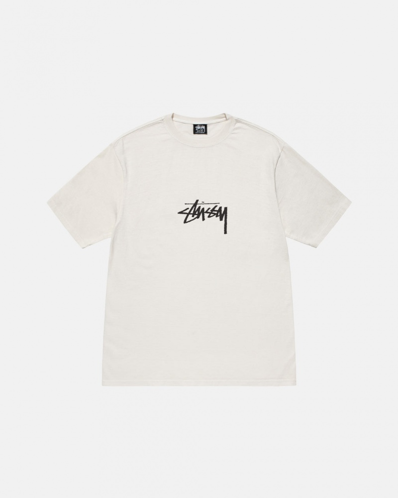 Stussy Small Stock Tee Pigment Dyed - Unisex Shortsleeve Beige | NLZPD31890