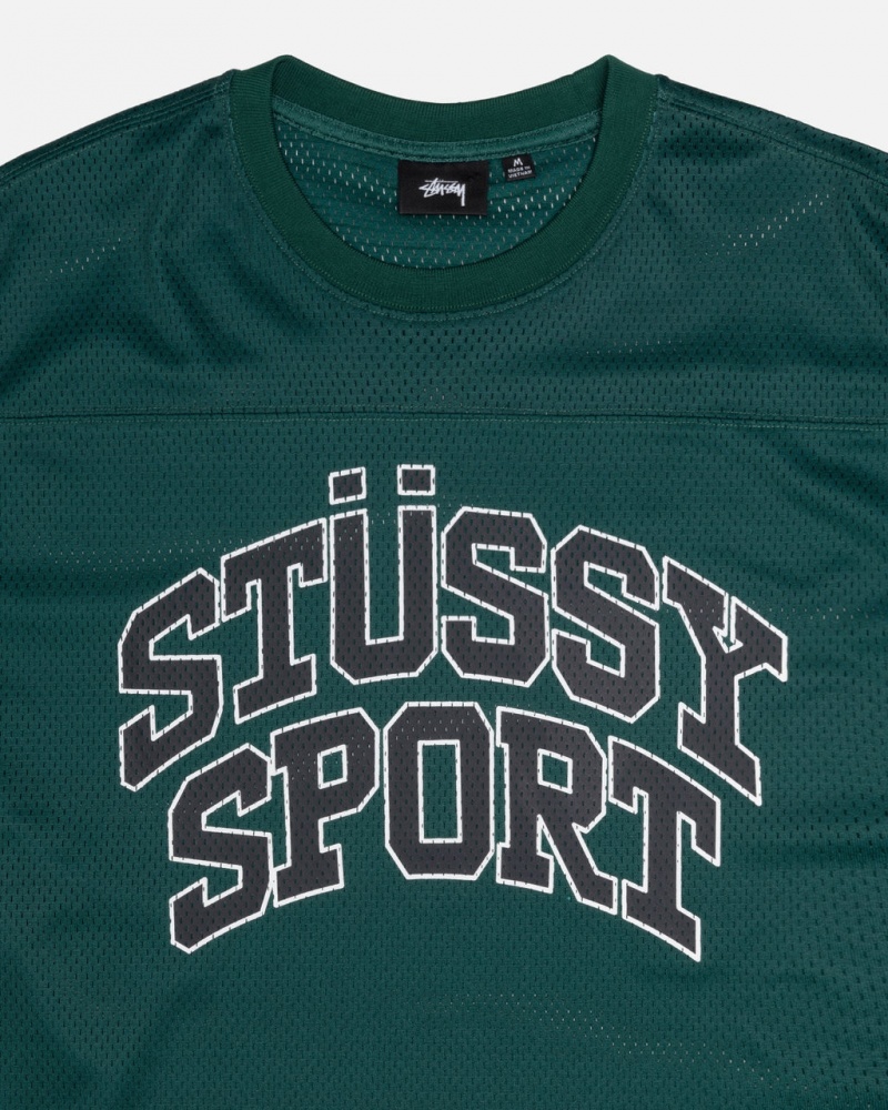 Stussy Sport Mesh Football Jersey - Unisex Sweaters Knits Groen | GNLEC79398