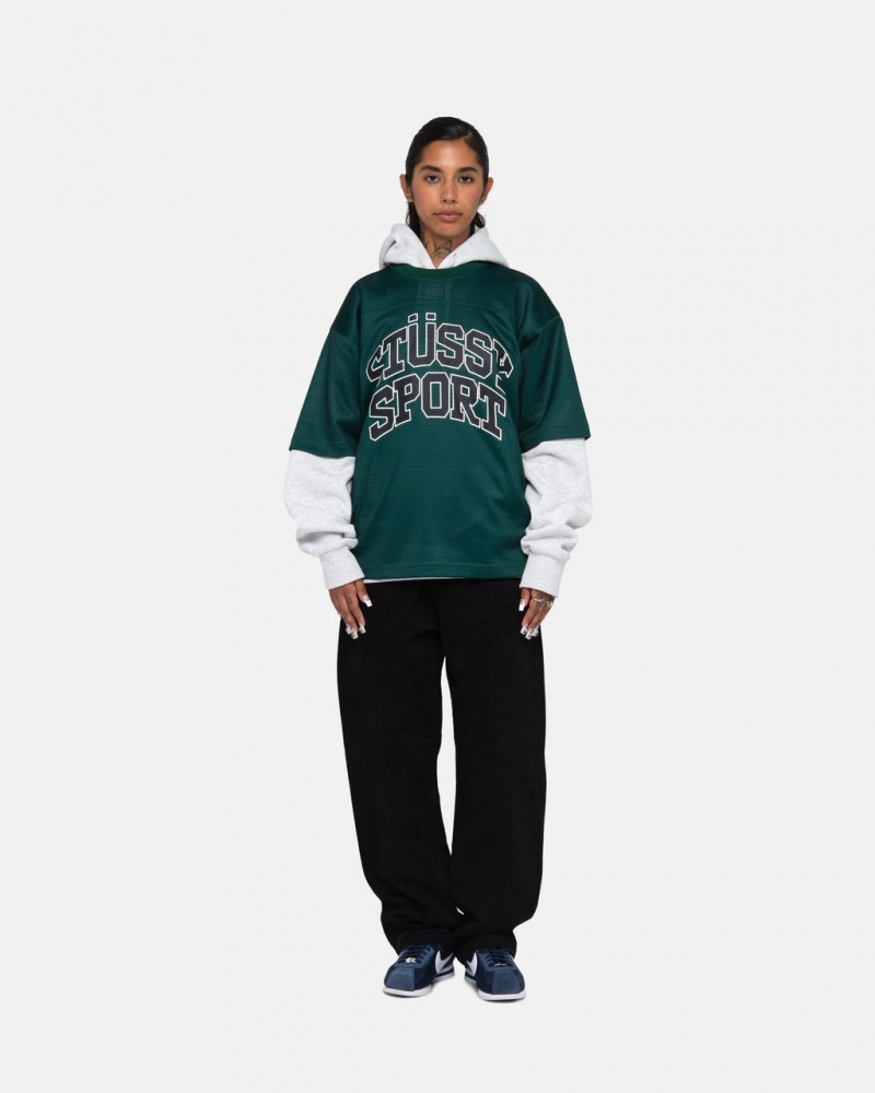 Stussy Sport Mesh Football Jersey - Unisex Sweaters Knits Groen | GNLEC79398