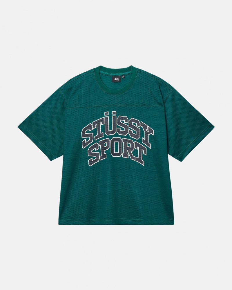 Stussy Sport Mesh Football Jersey - Unisex Sweaters Knits Groen | GNLEC79398