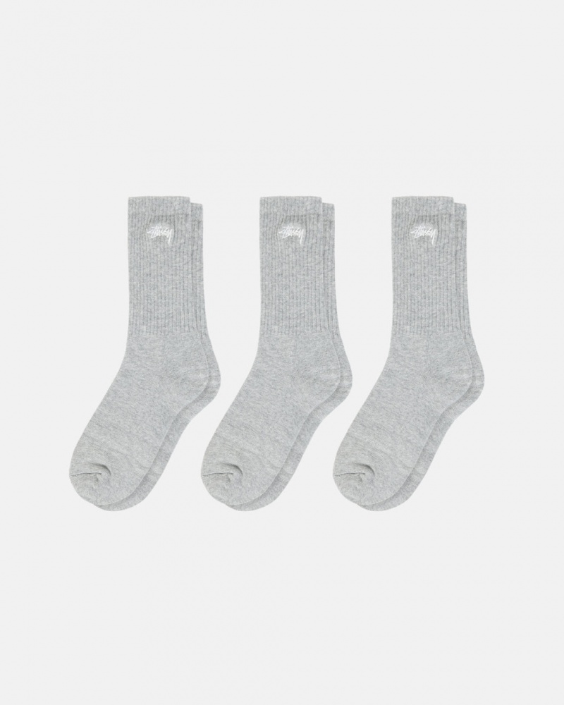 Stussy Stock Crew Sock Pack - Home Goods Grijs | ANLWC93757