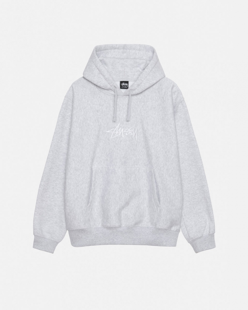 Stussy Stock Logo Applique Hoodie - Unisex Hoodies Grijs Wit | GNLEC81548