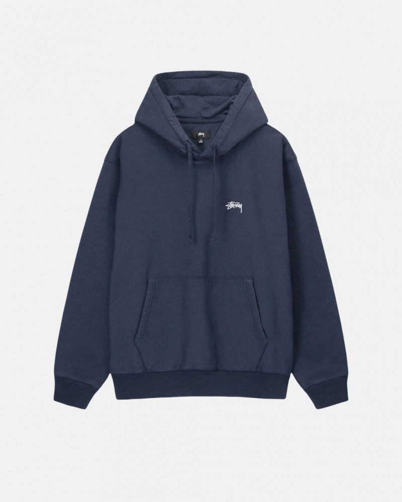 Stussy Stock Logo Hoodie - Unisex Hoodies Donkerblauw | UNLND58879