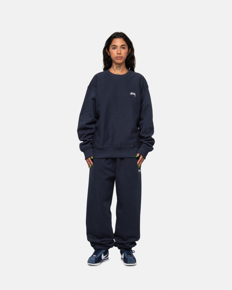 Stussy Stock Logo Sweatpant - Unisex Pants Donkerblauw | YNLVQ62081