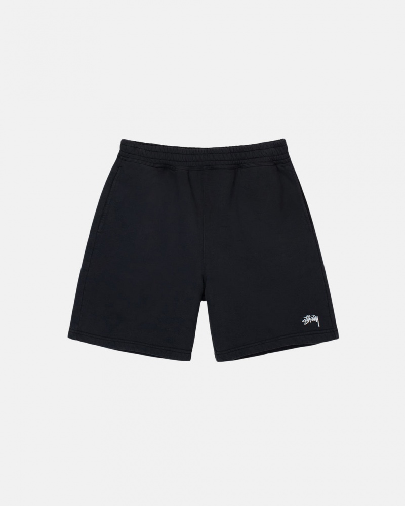 Stussy Stock Logo Sweatshort - Unisex Shorts Trunks Zwart | NLICD96748