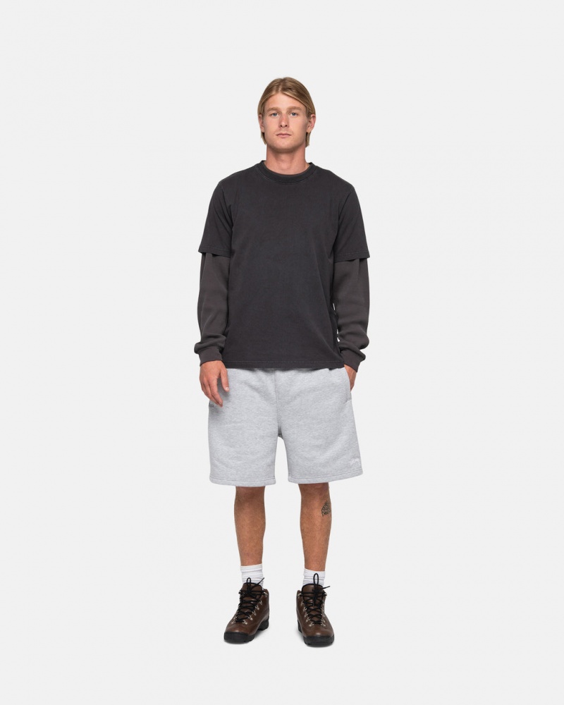 Stussy Stock Logo Sweatshort - Unisex Shorts Trunks Grijs | NLQAV69395