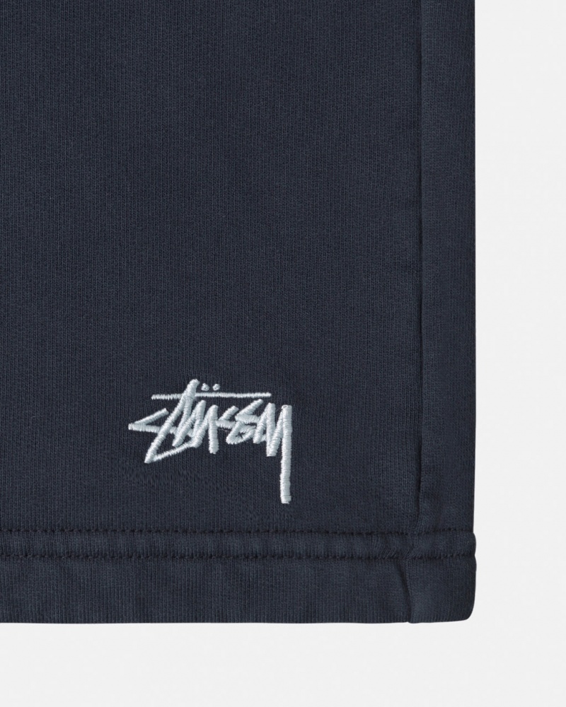 Stussy Stock Logo Sweatshort - Unisex Shorts Trunks Donkerblauw | MNLFT53172