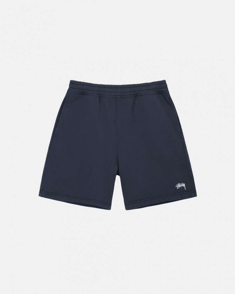 Stussy Stock Logo Sweatshort - Unisex Shorts Trunks Donkerblauw | MNLFT53172