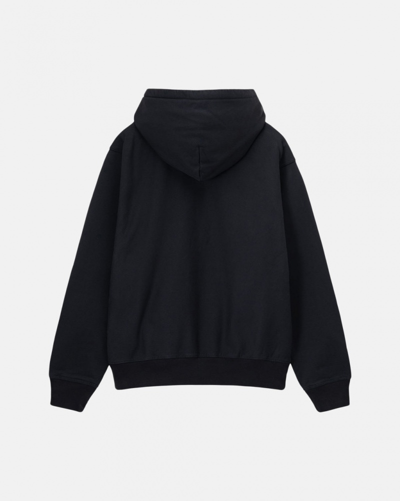 Stussy Stock Logo Zip Hoodie - Unisex Hoodies Zwart | PNLER26953