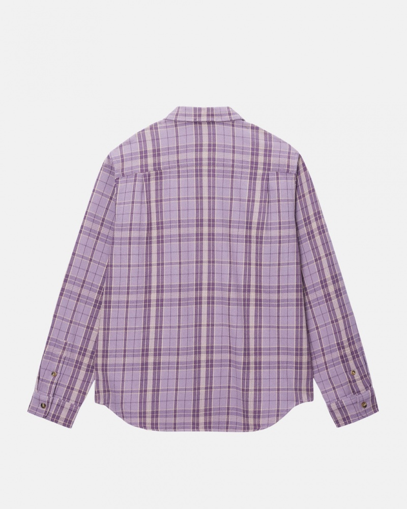 Stussy Stones Plaid Shirt - Unisex Tops Lavendel | NLCIF40987