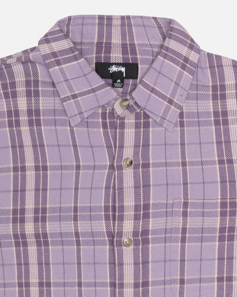 Stussy Stones Plaid Shirt - Unisex Tops Lavendel | NLCIF40987