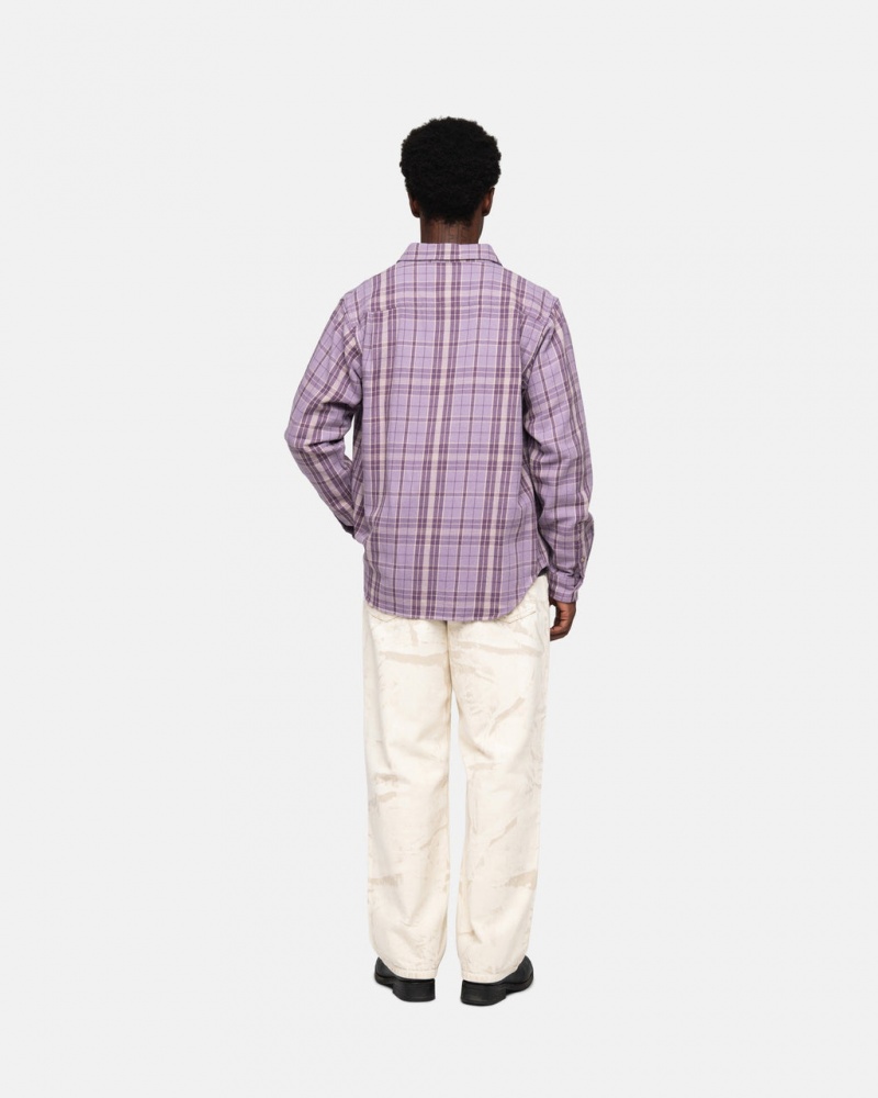 Stussy Stones Plaid Shirt - Unisex Tops Lavendel | NLCIF40987