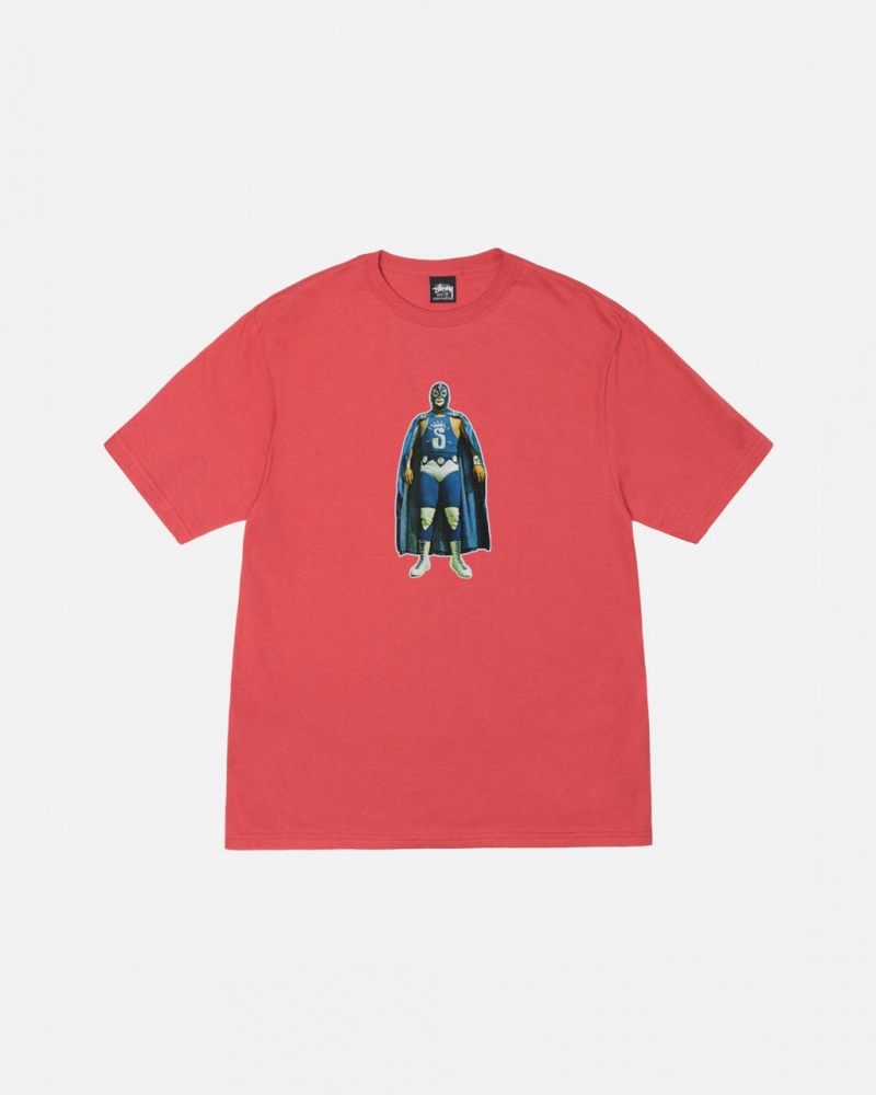 Stussy Stussy Lucha Tee - Unisex Shortsleeve Rood | ZNLNQ50648